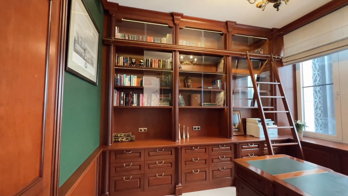 Кабинет библиотека в стиле Английская классика4